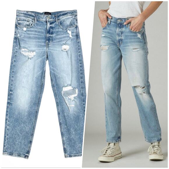 Lucky Brand Denim - Lucky Brand | Women | Boy Distressed Mid Rise Relaxed Straight Leg Jeans | 30 R